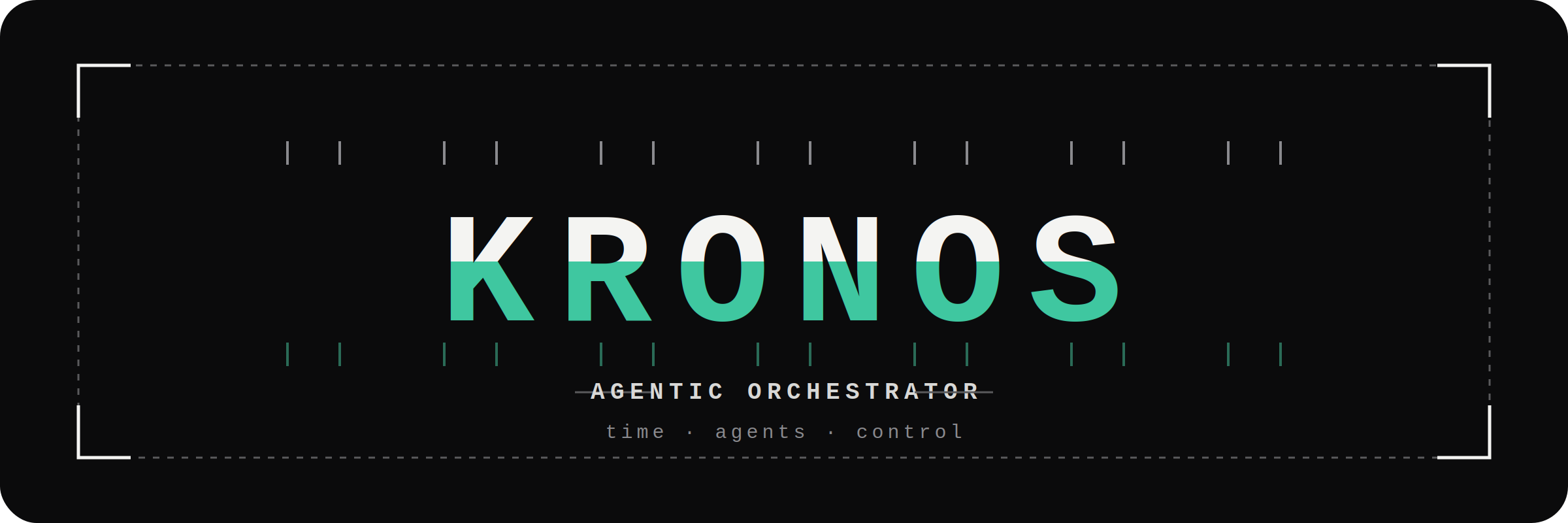 KRONOS — agentic orchestrator · time · agents · control